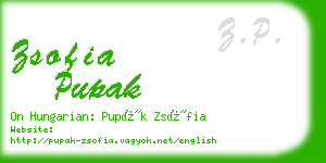 zsofia pupak business card